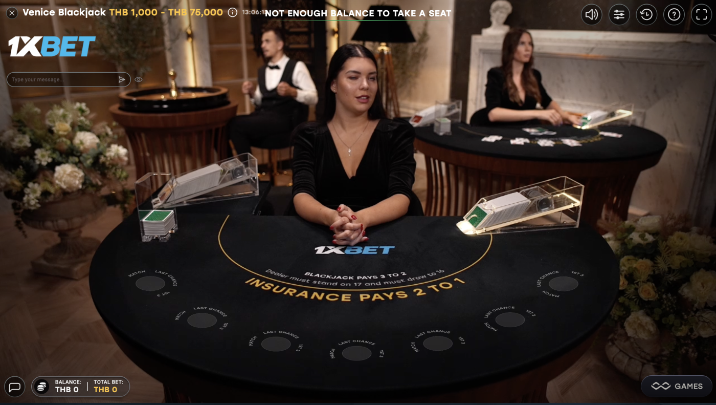 1xbet blackjack online live casino game to play and win real money in thailand