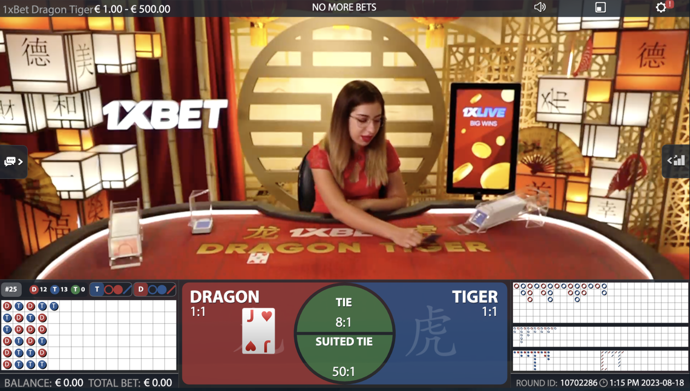 1xbet dragon tiger online live casino game to play and win real money in thailand