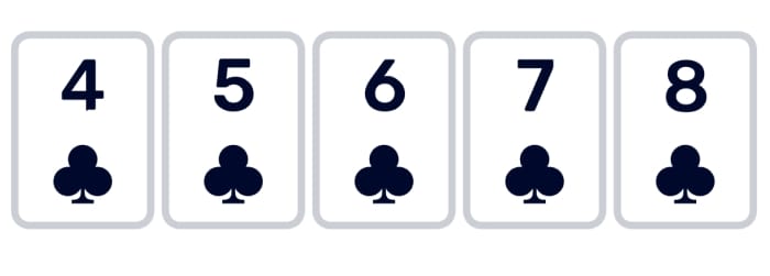 สเตรทฟลัช (Straight Flush) - ความเป็นไปได้ 1 ใน 72,193 มือ