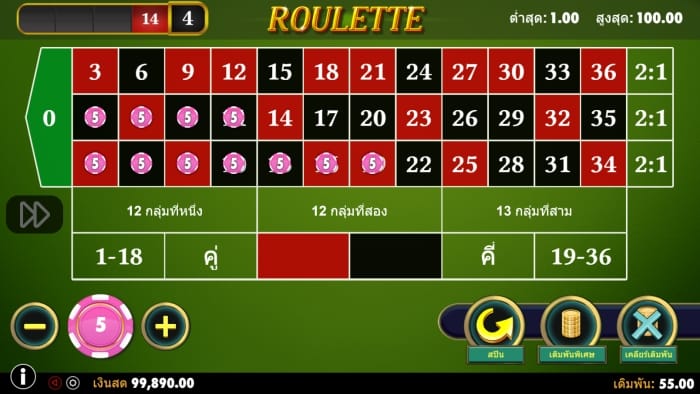 สูตรรูเล็ต ขั้นเทพ แทงเลขเดี่ยวรูปแบบกางแขน