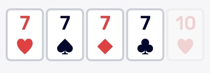 Four of a kind – โอกาส 1 ใน 4,165 ครั้ง