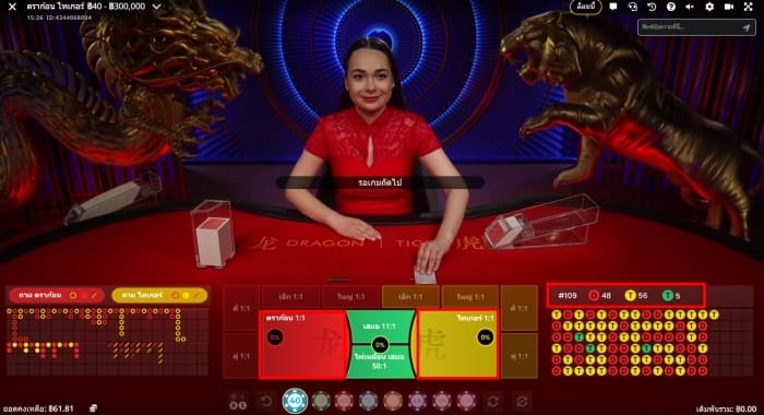 เลือกเดิมพันเฉพาะเสือกับมังกร