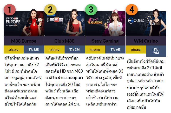 M88 casino providers